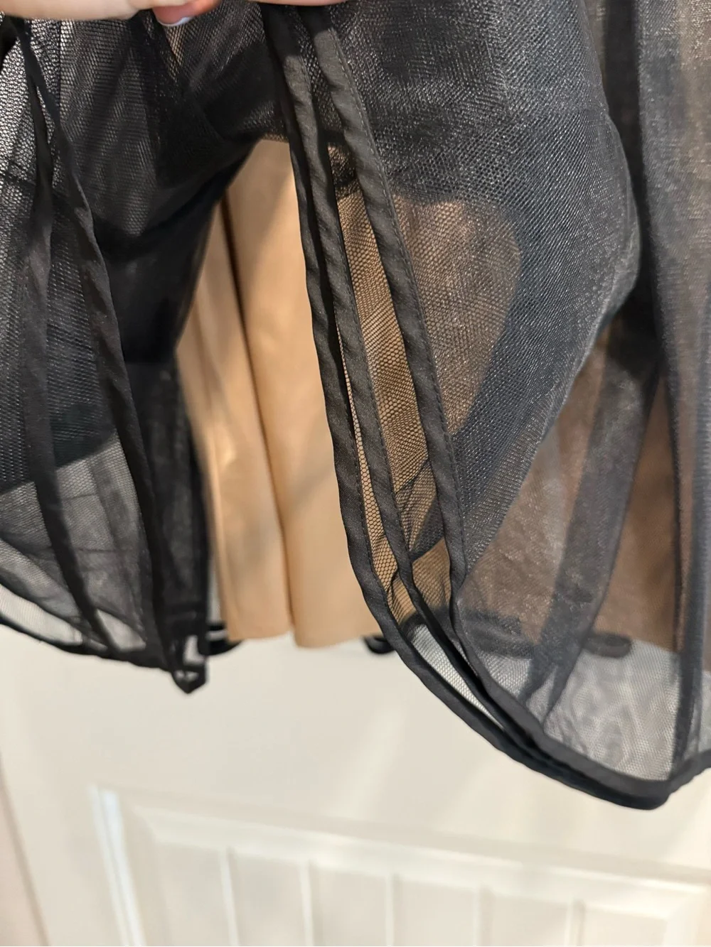 bebe Black Overlay Lace & Tulle Mini Dress